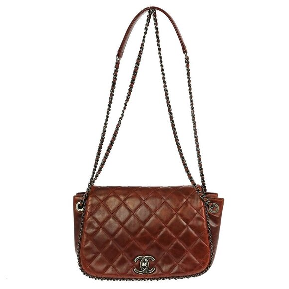 Chanel Bordeaux Double Chain Shoulder Bag KQ00239 - Picture 1 of 8